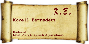 Korell Bernadett névjegykártya